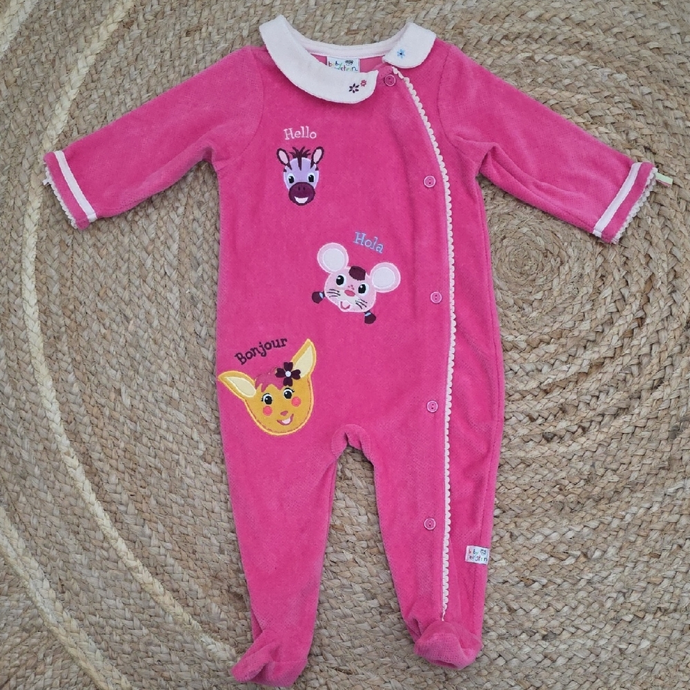 Cozy Pink Animal Print Footie by [Brand]
